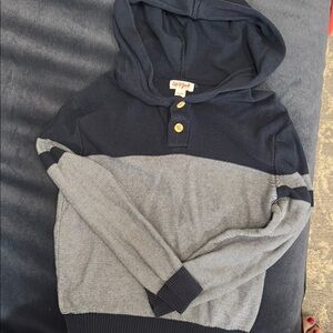 Cat & Jack Navy and Gray Striped Hoodie